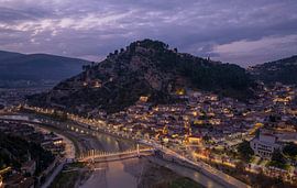 Berat at dusk - City of a Thousand Windows on the River by Ewold Kooistra