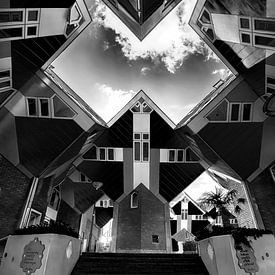 frontaal zicht op de kubes woningen in Rotterdam van Rita Phessas