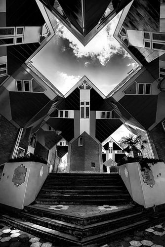 Vue de face des maisons cubiques à Rotterdam
