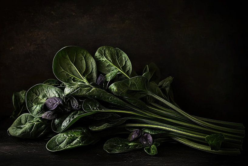 Nature morte aux épinards par Franka Poulain