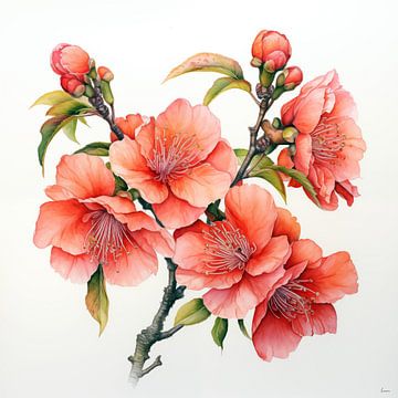 Fuzzy peach blossom by Lauri Creates