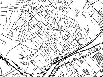 Kaart van Beverwijk in Zwart Wit van Map Art Studio
