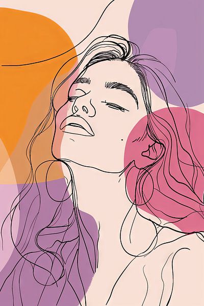 Frau in Line Art von Poster Art Shop