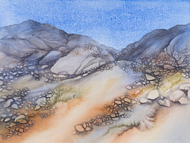 Rotsachtige berghelling van de Sierra de Bernia