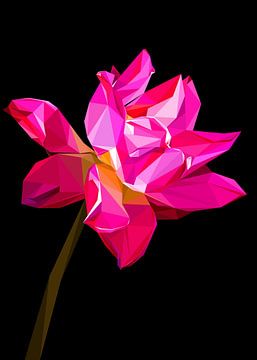 Roze rode lotusbloem laagpolig van Yoga Art 15