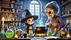 Junge Hexe lernt Geheimnisse der Magie