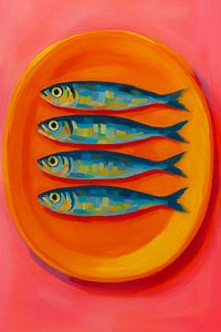 Popart mit Sardinen