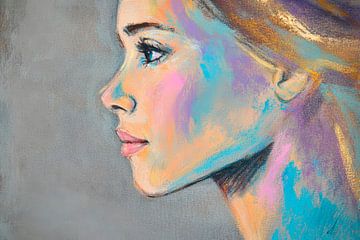 Portrait of a woman in soft colours by Poster Art Shop