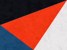 Hedendaagse minimalistische, geometrische abstracte kunst, levendige tinten, kleurrijk van Online Arts