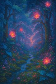 Enchanted Fantasy Forest – Magical Landscape Digital Art by RavenC Store