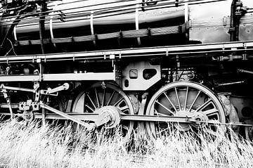 Détail du train à vapeur montrant les grandes roues sur Sjoerd van der Wal Photographie