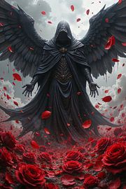 SORANYX - L’ange sombre au-dessus de la mer de roses rouges sur INFERAURUM