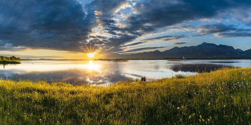 Sunrise at Forggensee, Ostallgäu, Allgäu, Swabia, Bavaria, Germany by Walter G. Allgöwer