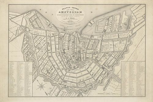 Carte d'Amsterdam - 1842