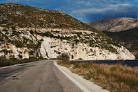 The open road on the island Kefalonia, Greece