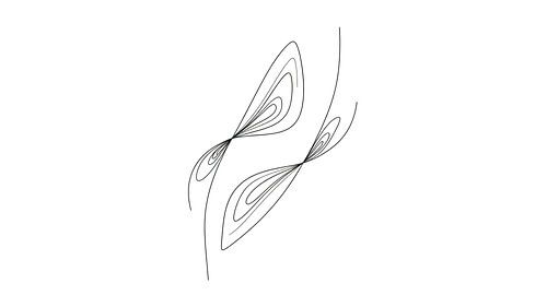 Oneindige lus: Minimalistische abstracte verstrengelde lijnkunst