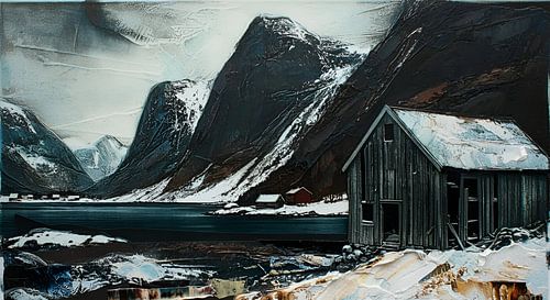 wintry fjord landscape