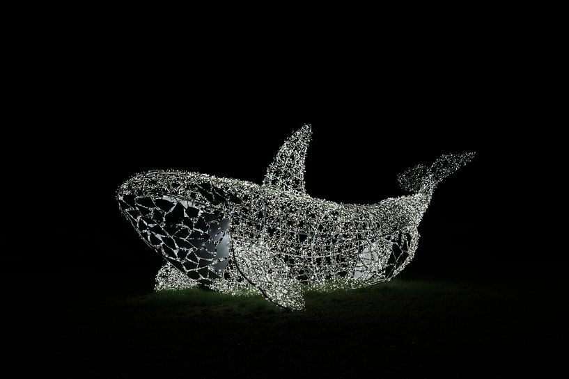 Whale from fairy lights by Heiko Kueverling