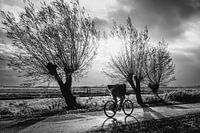 Radfahrer im Sturm
