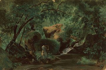 André Giroux~Forest Interior met een Painter, Civita Castellana