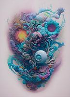 Ontspan en haal diep adem - Floral AI Art