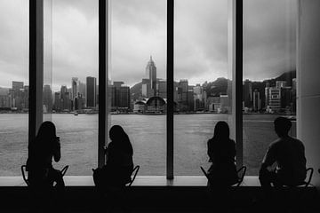 Stadsgezicht: Silhouetten voor de skyline van Hong Kong van NZME Photography