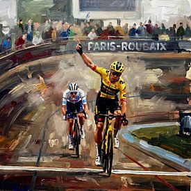 Schilderij 'Paris-Roubaix Cycling Art 2026' van Jan Keteleer