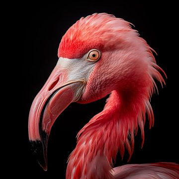 Flamingo portret van TheXclusive Art
