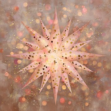 Poinsettia élégant en or et rose