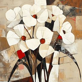 Abstraktes, modernes Blumenstrauß in neutralen Farbtönen von IamHome Studio