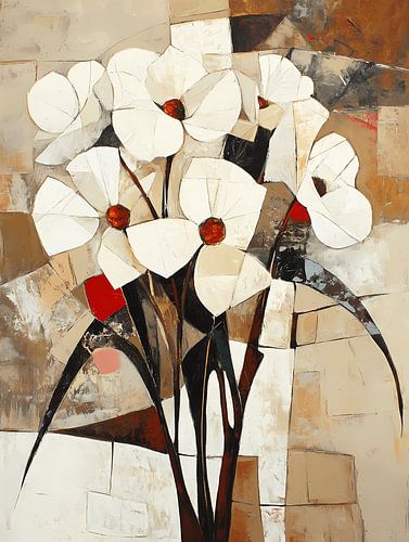 Abstract Modern Neutral Flowers Bouquet