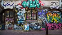 Graffiti on the walls of the Red Light District in Amsterdam