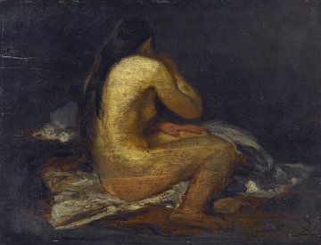 Félix Ziem, zittende naakte vrouw