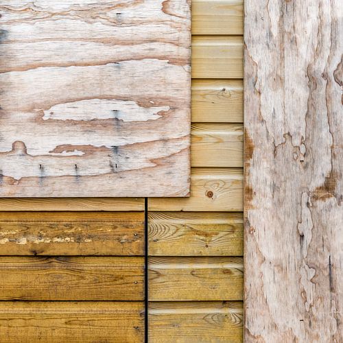 Tessellation abstraite avec du bois usé par le temps