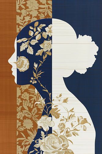 L'élégance florale d'un portrait de femme dans des couleurs riches