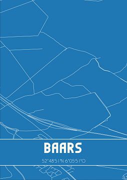 Blauwdruk | Landkaart | Baars (Overijssel) van Rezona
