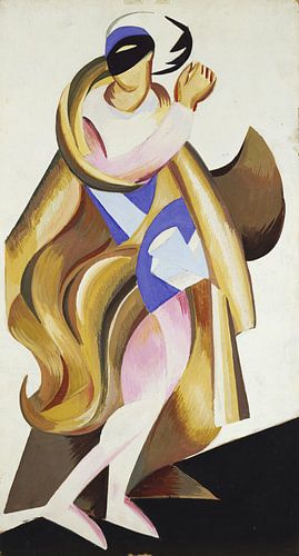 Schets voor kostuum voor de productie van Shakespeare's Romeo en Julia., Aleksandra Ekster 1921