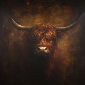 Scottish highlander in warm colours by Lauren Wilde