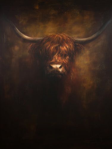 Schotse hooglander in warme kleuren