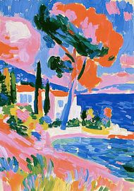 Mediterrane Küste im expressionistischen Stil von Niklas Maximilian
