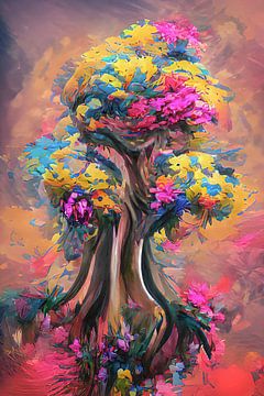 Kleurrijke fantasie boom