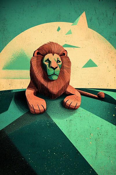 Graphic lion design wall decor by Art & Soul Creations