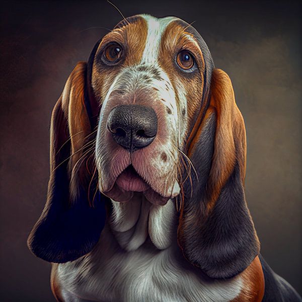 Porträt eines Basset Hound Illustration von Animaflora PicsStock