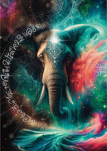 Wise Strength - Olifant Schilderij van Tessa Smits Art