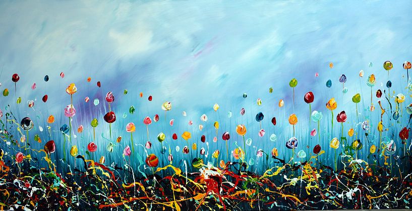 Flowers Blue by Gena Theheartofart