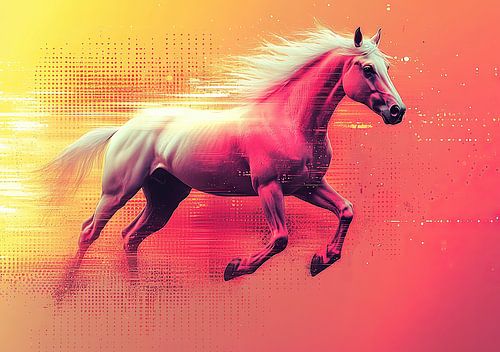 Horse "In the wind of freedom: A horse in motion"