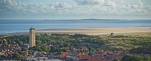 Vuurtorens van Terschelling, Vlieland en Texel in vogelvlucht