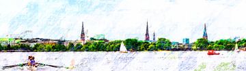 Lake Aussenalster by Leopold Brix