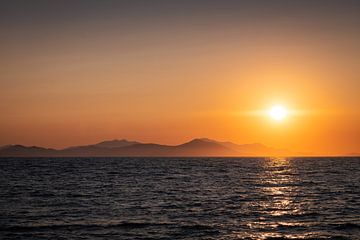 Coucher de soleil sur la mer à KOS, Grèce sur Zwoele Plaatjes