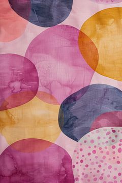 Tableau rond de couleurs abstraites - une véritable œuvre d'art sur Digitale Schilderijen